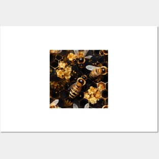 Honeycomb and Bee Pattern 16 Posters and Art